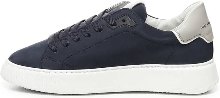 Philippe Model Blauwe Leren Sneakers met Geheugenschuim