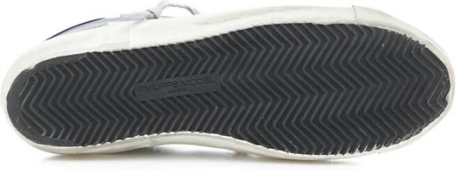 Philippe Model Blauwe Leren Sneakers voor Heren Blauw Heren