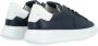 Philippe Model Blauwe Leren Temple Sneaker met Witte Details Blue Heren - Thumbnail 4