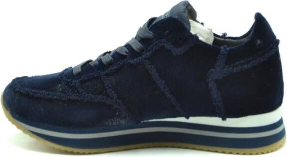 Philippe Model Blauwe Suède Damessneakers Herfst Winter