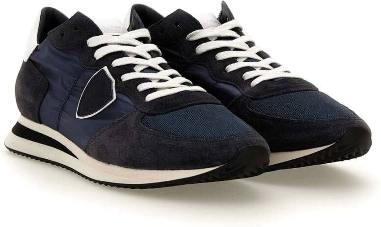 Philippe Model Blauwe Suède Sneakers Blue Heren