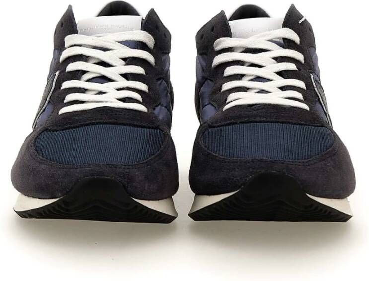 Philippe Model Blauwe Suède Sneakers Blue Heren
