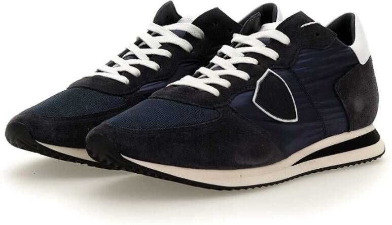 Philippe Model Blauwe Suède Sneakers Blue Heren