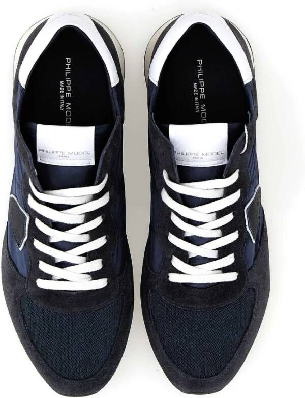 Philippe Model Blauwe Suède Sneakers Blue Heren