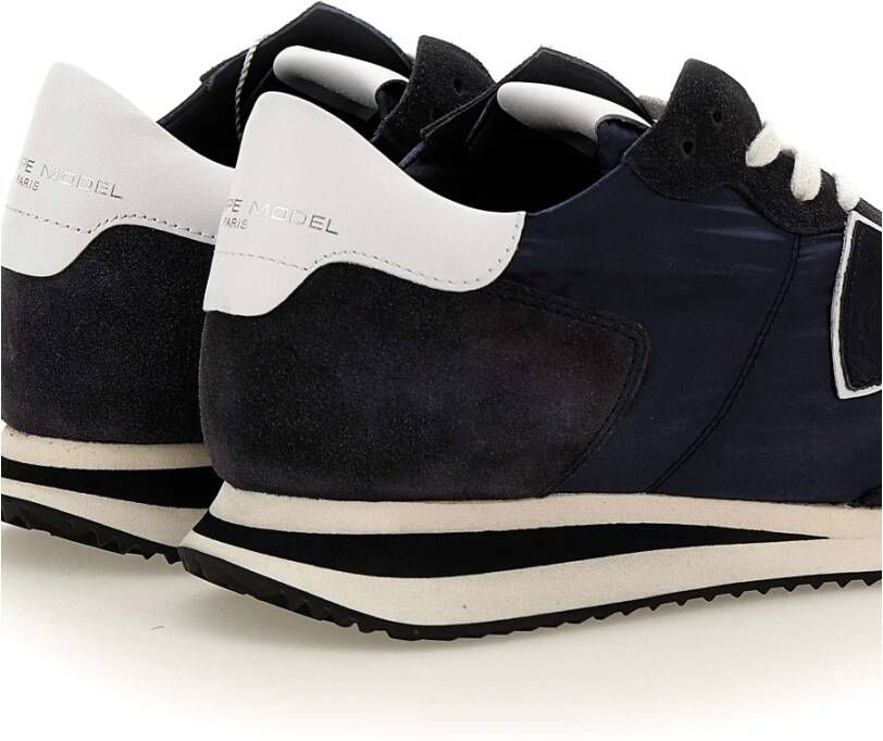 Philippe Model Blauwe Suède Sneakers Blue Heren