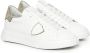 Philippe Model Canvas Leren Sneakers Wit Groen White Heren - Thumbnail 3