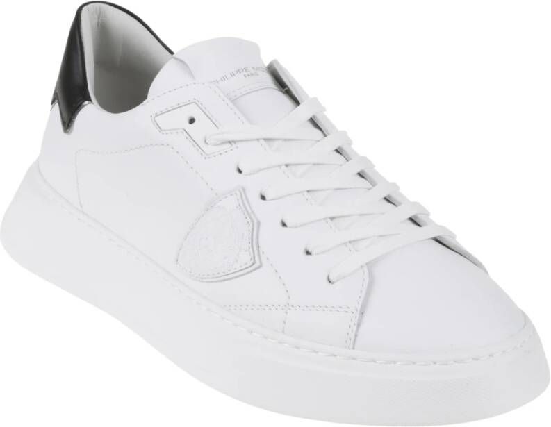 Philippe Model Chunky Leren Sneakers Zwart Wit White Heren