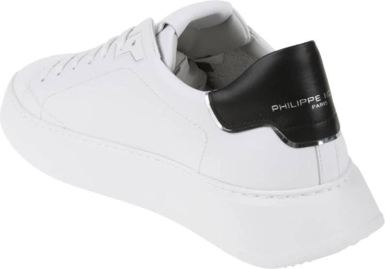 Philippe Model Chunky Leren Sneakers Zwart Wit White Heren