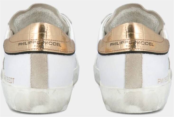 Philippe Model Croco Leren Sneakers Wit Dames