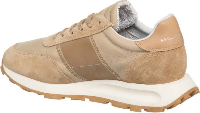 Philippe Model Eenvoudige Hardloopsneakers met veters Beige Dames