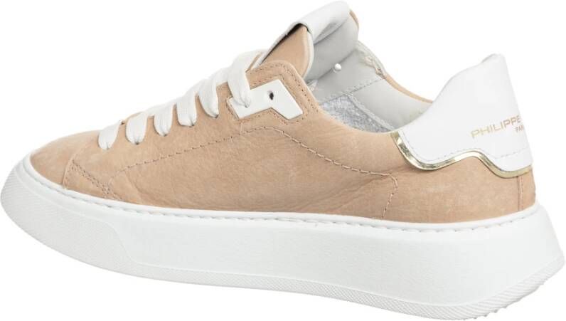 Philippe Model Eenvoudige Veterschoenen voor Temple Beige Dames