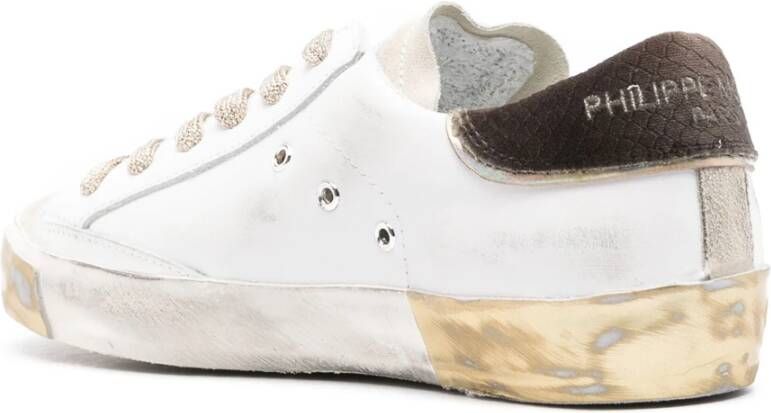 Philippe Model Fluwelen Sneaker met Suède Details White Dames