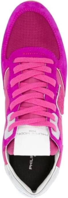 Philippe Model Fuchsia Roze Sneakers met Paneelontwerp Pink Dames