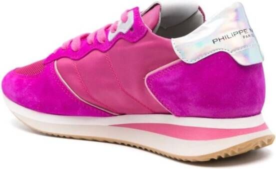 Philippe Model Fuchsia Roze Sneakers met Paneelontwerp Pink Dames