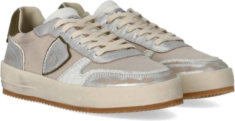 Philippe Model Geborduurde Mesh Lage Top Sneaker Multicolor Heren