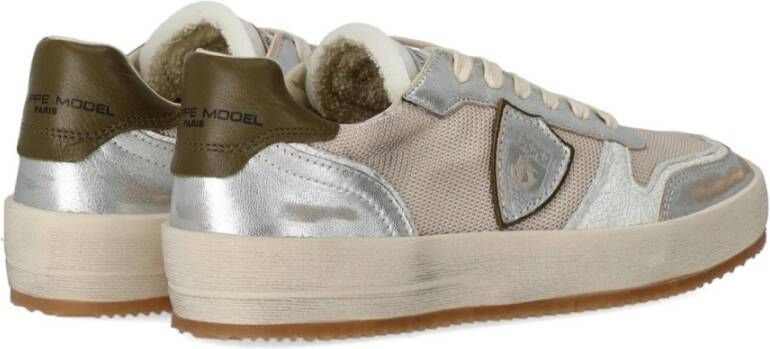 Philippe Model Geborduurde Mesh Lage Top Sneaker Multicolor Heren