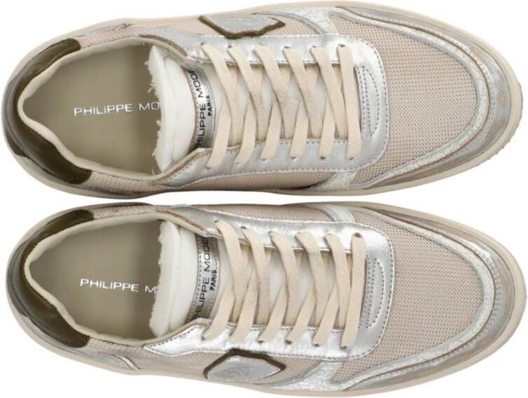 Philippe Model Geborduurde Mesh Lage Top Sneaker Multicolor Heren