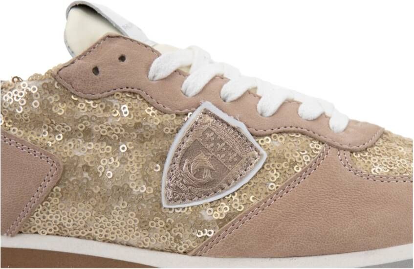 Philippe Model Gelamineerde Suède Stoffen Sneakers met Pailletten