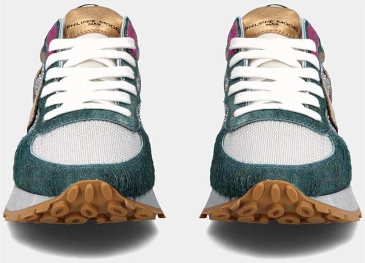 Philippe Model Glamoureuze Tropez Haute Sneakers voor Vrouwen Groen Dames