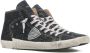 Philippe Model Zwarte Hoge Sneakers Leer Suède Glitter Black Dames - Thumbnail 16