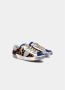 Philippe Model Glitter Lage Sneakers met Zilver Leer en Luipaardprint Blauw Dames - Thumbnail 2