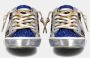Philippe Model Glitter Lage Sneakers met Zilver Leer en Luipaardprint Blauw Dames - Thumbnail 3