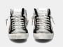 Philippe Model Grijze Leren Sneaker met Zilveren Inzetstukken Gray Dames - Thumbnail 2