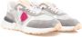 Philippe Model Grijze Leren en Stoffen Sneakers voor Vrouwen Gray Dames - Thumbnail 5