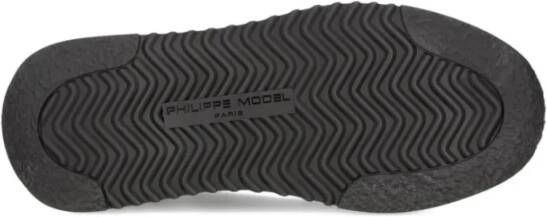 Philippe Model Grijze Stof Leren Schapenvacht Sneakers