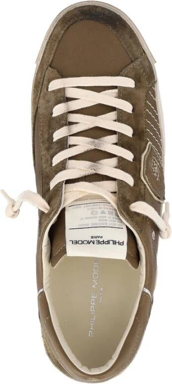 Philippe Model Groene Militaire Leren Sneaker Model Prsx
