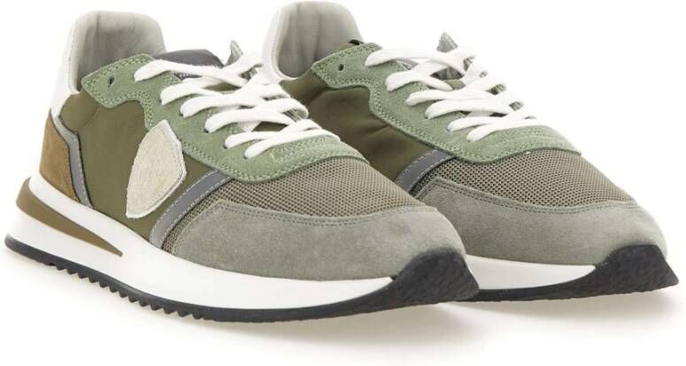 Philippe Model Groene Sneakers Parijse Stijl Multicolor Heren