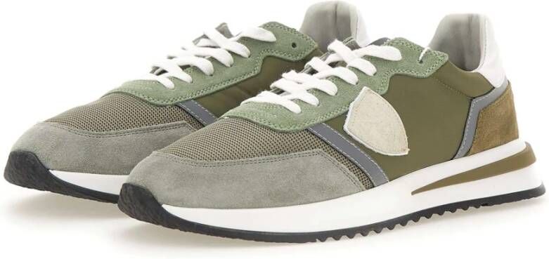 Philippe Model Groene Sneakers Parijse Stijl Multicolor Heren