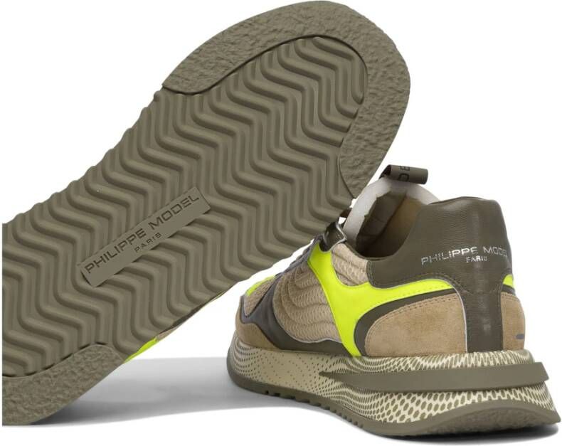 Philippe Model Groene Sneakers Stijlvol Casual Instapper
