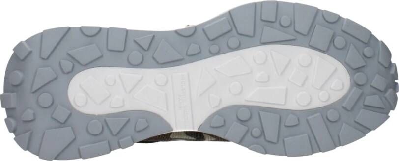 Philippe Model Groene stoffen sneakers met logodetail