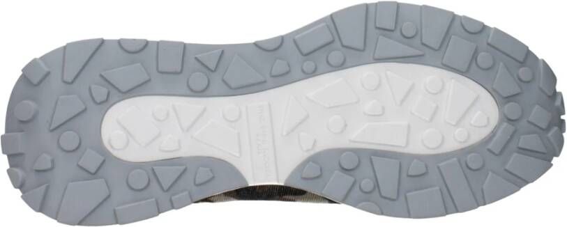 Philippe Model Groene stoffen sneakers met metallic effect