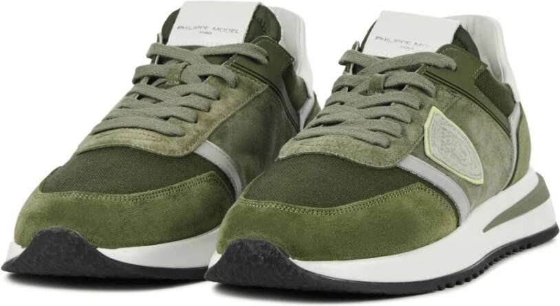 Philippe Model Groene Suède Sneakers Groen Heren