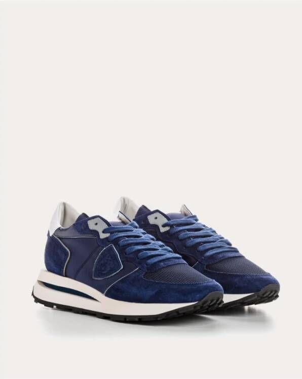 Philippe Model Hoge Top Leren Sneakers Blue Heren