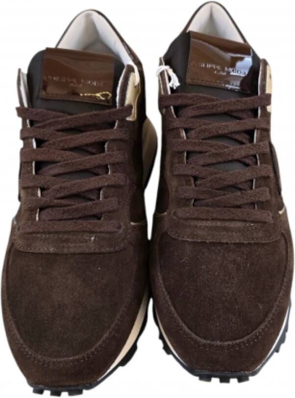 Philippe Model Hoge Top Suède Sneakers met Chocolade Spoiler