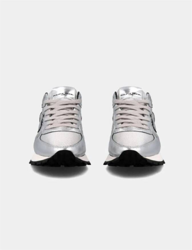 Philippe Model Hoge Top Zilver Metallic Sneakers Gray Dames