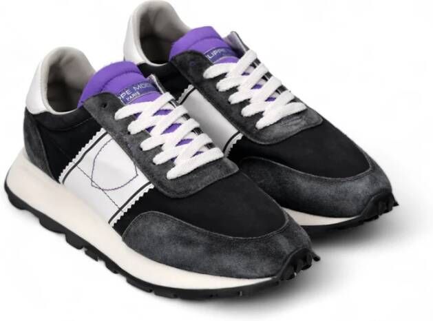 Philippe Model Italiaanse leren sneakers met geborduurd logo Multicolor Dames