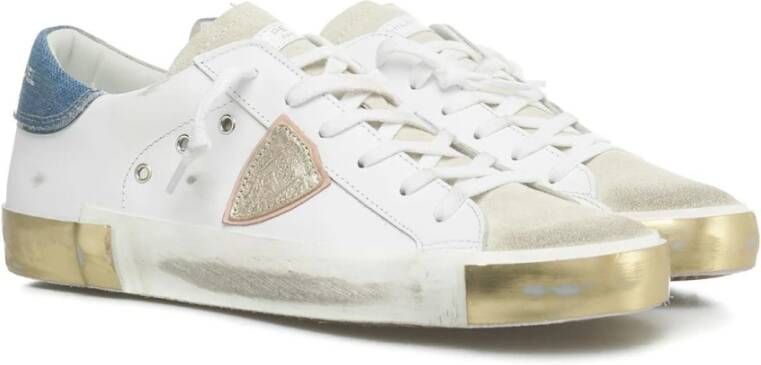 Philippe Model Italiaanse Sneakers met Contrasterend Hiel Detail White Dames