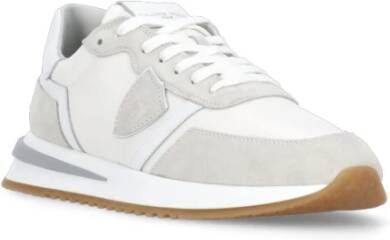 Philippe Model Ivoor Leren Sneakers met Contrasterende Details Beige Heren