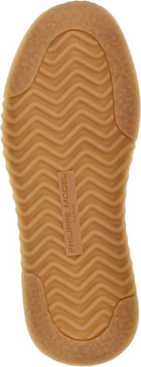 Philippe Model Ivoor Leren Sneakers met Contrasterende Details Beige Heren