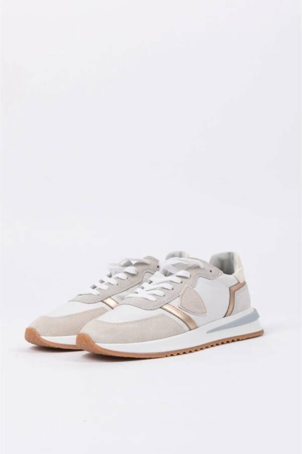 Philippe Model Lage Sneaker Mondial Wit Goud White Dames