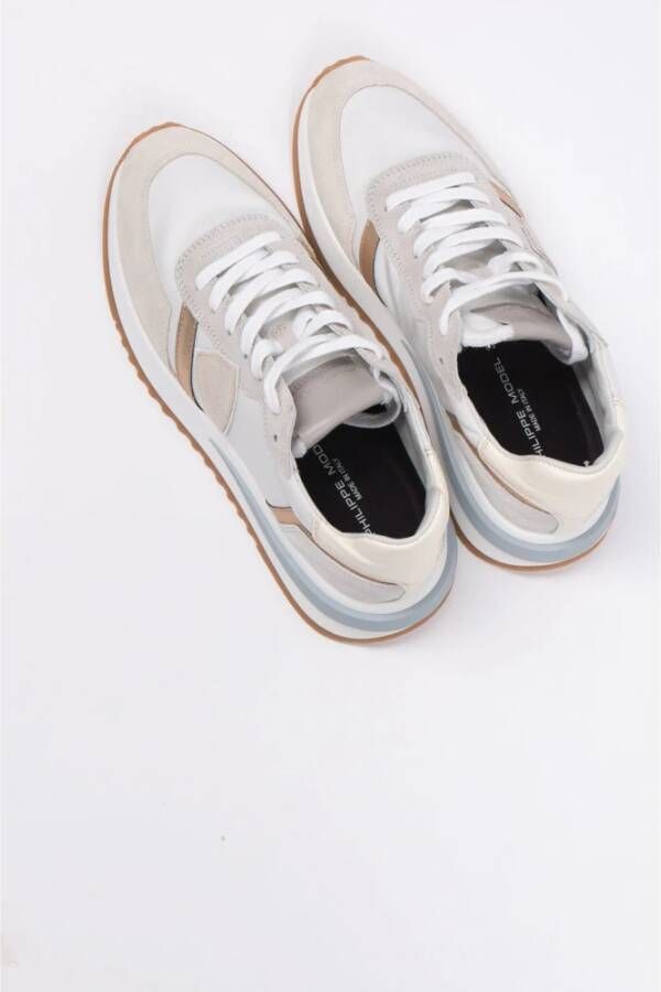 Philippe Model Lage Sneaker Mondial Wit Goud White Dames