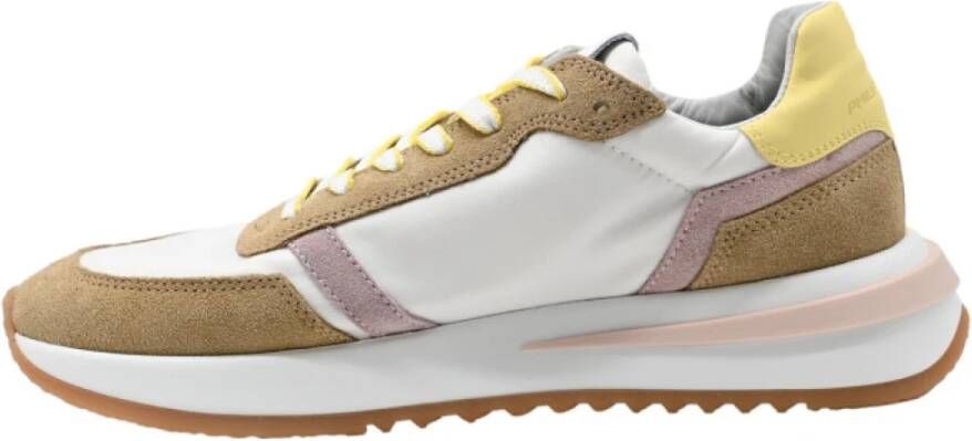 Philippe Model Lage Sneakers in Wit Beige Multicolor Dames