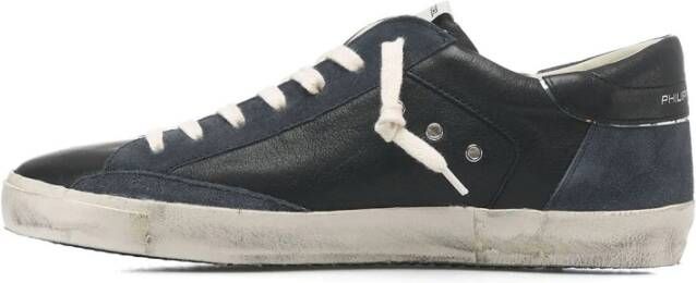 Philippe Model Low Top Sneakers met Destroyed Details Black Heren