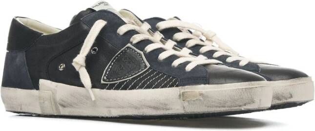 Philippe Model Low Top Sneakers met Destroyed Details Black Heren