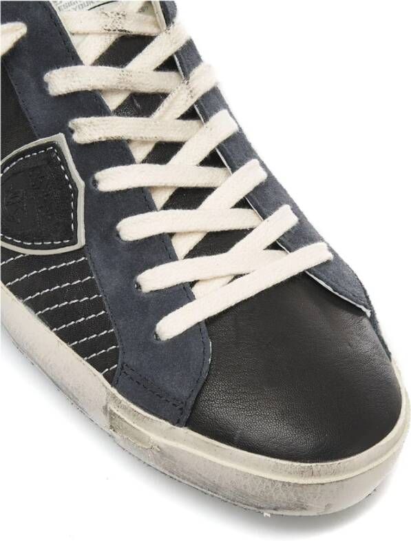 Philippe Model Low Top Sneakers met Destroyed Details Black Heren