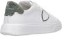 Philippe Model Witte en Militair Groene Leren Sneakers White Heren - Thumbnail 3